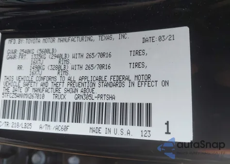 2021 Toyota Tacoma Trd Pro из США, поврежденный, VIN 5TFCZ5ANXMX267010